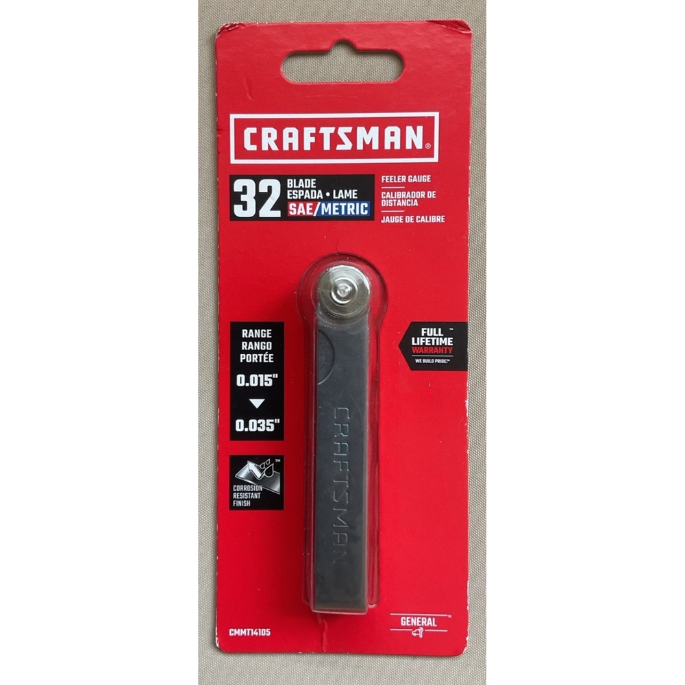 Craftsman 32 Blade Feeler‎ Gauge SAE Metric Stainless Steel CMMT14105 New